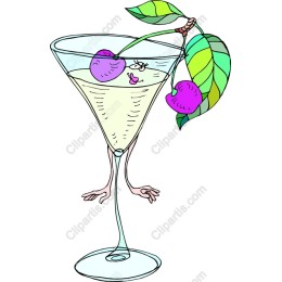 Whimsical Cocktail Glass with Cherries