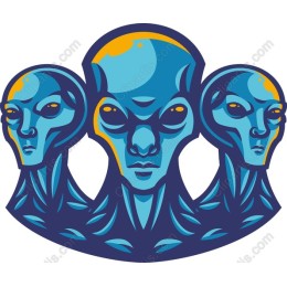 Three Alien Heads
