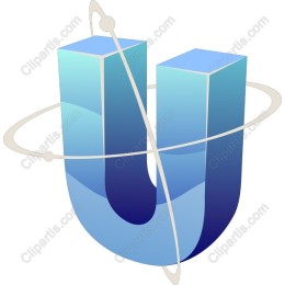 Stylish 3D Letter U