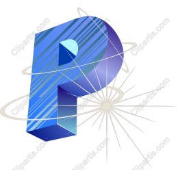 3D Blue Letter P