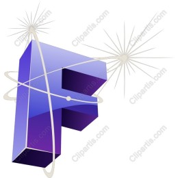 3D Violet-Blue Letter F