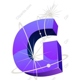 3D Letter G - Stylish Purple
