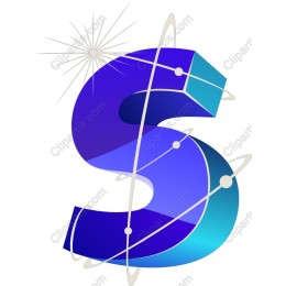 Dynamic Letter in Vibrant Blues