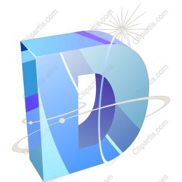 3D Blue Letter 'D'