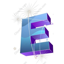 3D Letter E in and