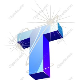 3D Letter T in Blue and Purple