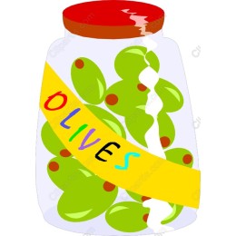 Colorful Olive Jar