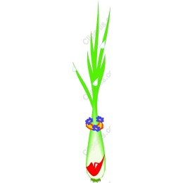 Whimsical Green Onion Character