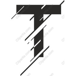Modern Slashed Letter T