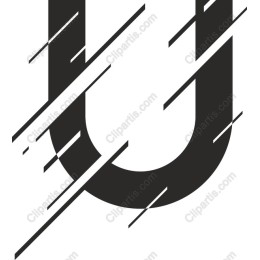 Dynamic: Stylized Letter U with Energy Lines