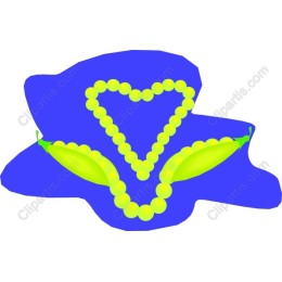 Vibrant Beads and Leaves Heart