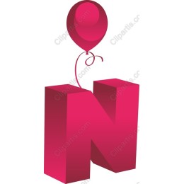 Letter N with Balloon