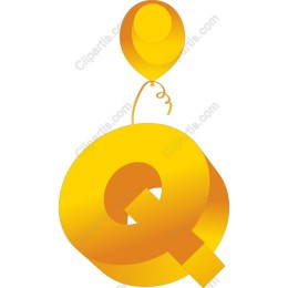 Yellow Balloon Letter Q