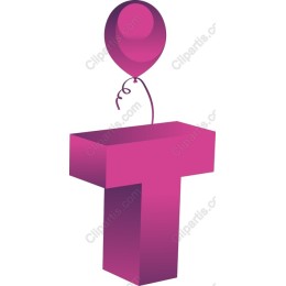 Playful Balloon Letter T