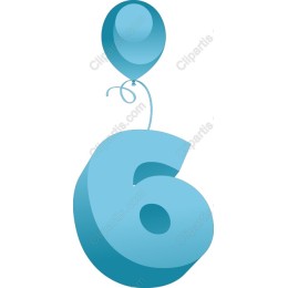 Cheerful Number 6 Balloon