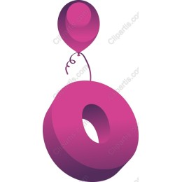 Playful Pink Balloon with Numeral 0