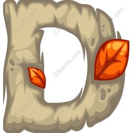 Whimsical Wooden Letter D with Autumn Leaves