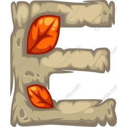 Nature-Inspired Wood Letter E with Autumn Leaves