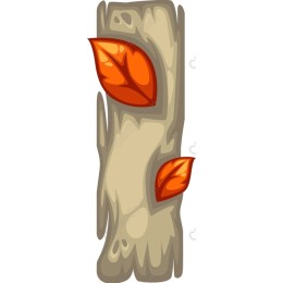 Autumn Log with Leaves