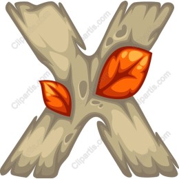 Wooden X with Autumn Leaves