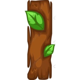 Vibrant Tree Trunk with Leaves