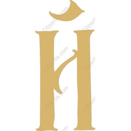 Artistic 'H' with Crescent Moon Accent