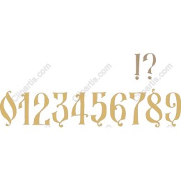 Ornamental Font Set - Stylish Numbers & Punctuation