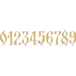 Elegant Curly Number Set - 0-9 Digits