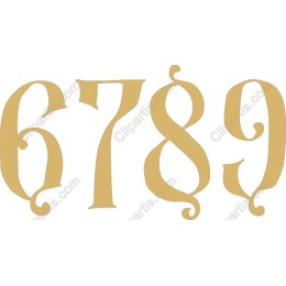 Vintage Decorative Number Set (6, 7, 8, 9) - Elegant Collection
