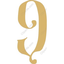 Gold Decorative Number 9