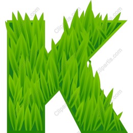 Lush Green Grass Letter K