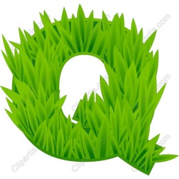 Lush Green Grass Letter Q