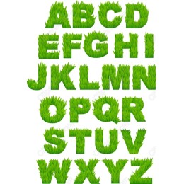Grass Typography Set - A-Z Green Grass Letters