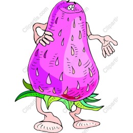 Whimsical Pink Fruit Character