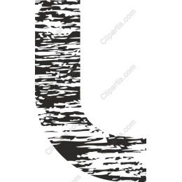 Artistic Black and White Letter 'U'