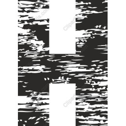 Abstract Brush Stroke Letter H