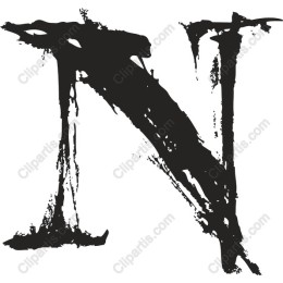 Artistic Brush-Stroke Letter N
