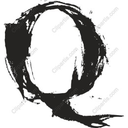 Artistic Brushstroke Letter Q