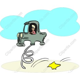 Whimsical Soaring Vintage Car
