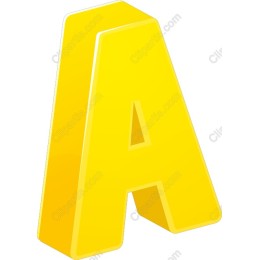 3D Yellow Letter A