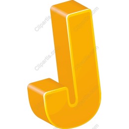 Yellow 3D Letter J