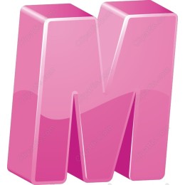 Vibrant Pink 3D Letter M