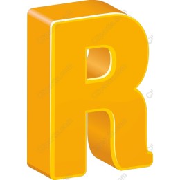 3D Yellow Letter R