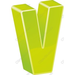 Vibrant 3D Letter V