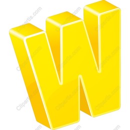 3D Yellow Letter W