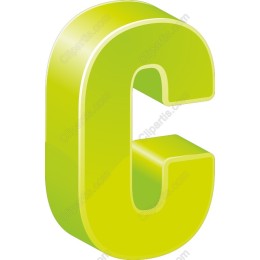 Lime Green 3D Letter C