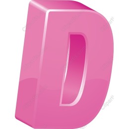 Vibrant Pink 3D Letter D
