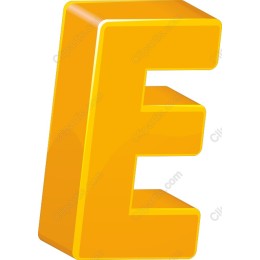 Vibrant 3D Yellow Letter E