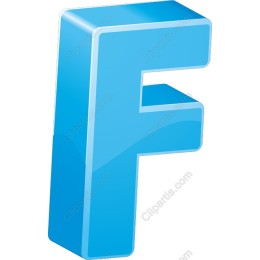 3D Blue Letter F