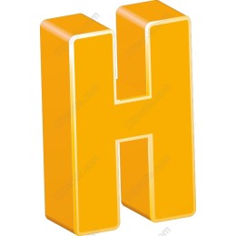 Vibrant 3D Yellow Letter H